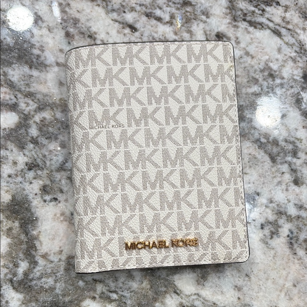 Michael Kors Cream Monogram Key & Card Holder